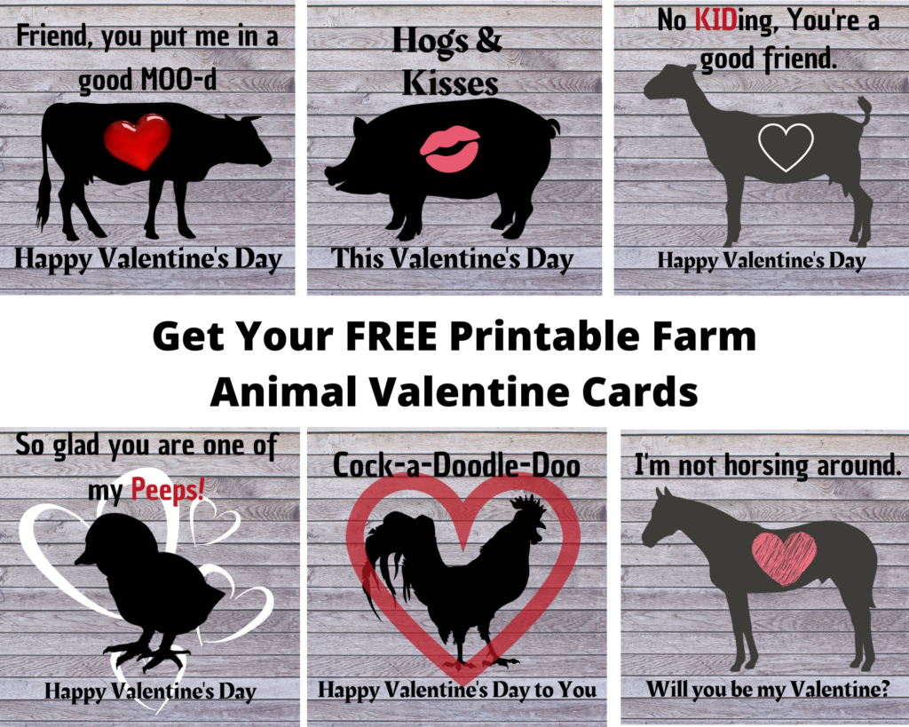Printable Valentines Day Cards Animals
